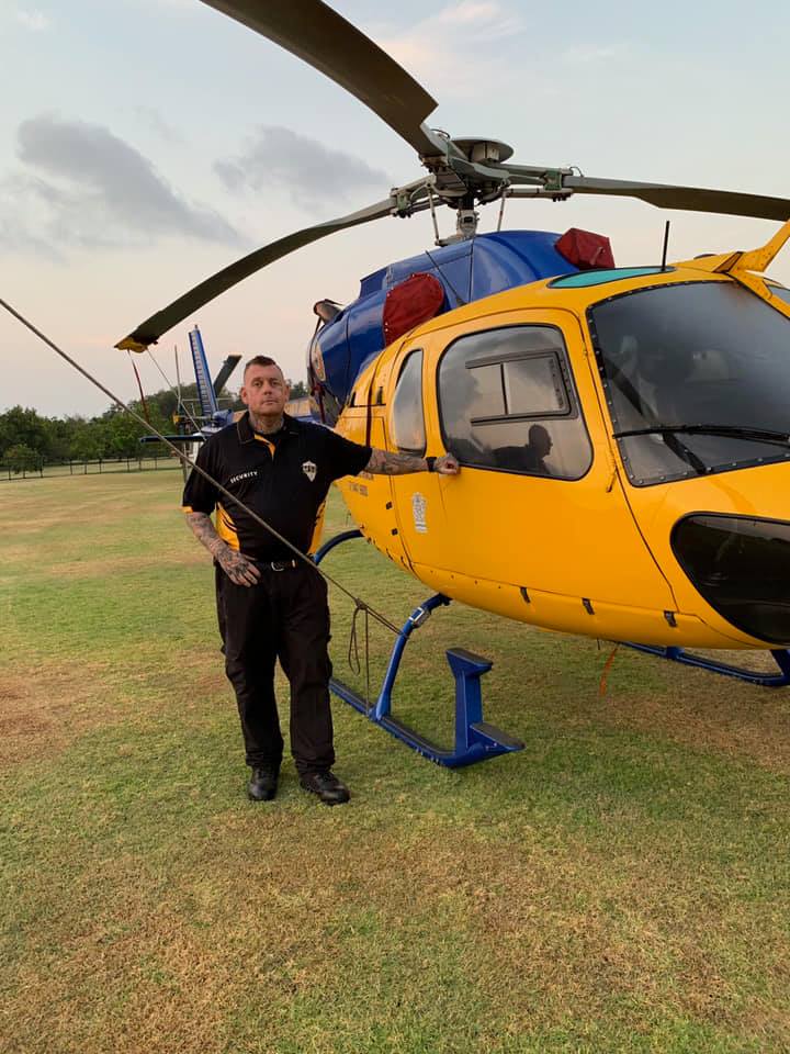 Event security in Brisbane showing MSE staff with a helicopter